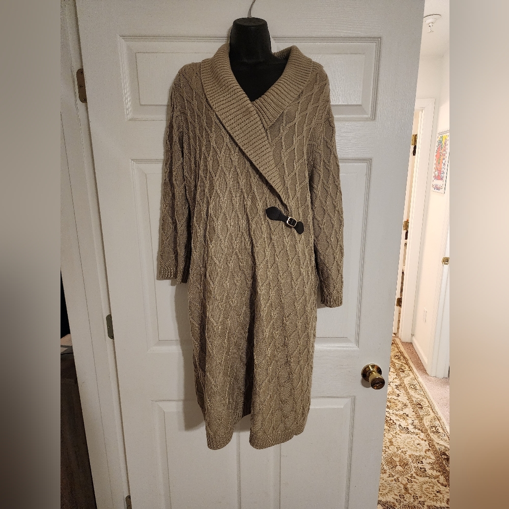 Calvin Klein Cable Knit Tan Sweater Dress 3x